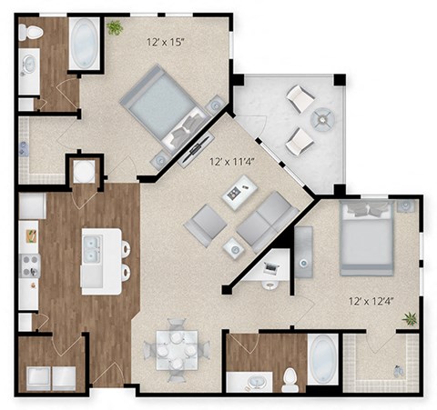 a floor plan of a home with a bedroom and a living room